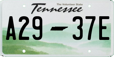 TN license plate A2937E