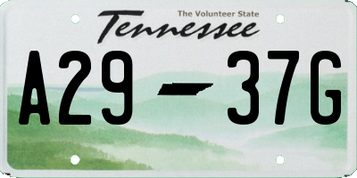 TN license plate A2937G