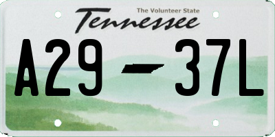 TN license plate A2937L