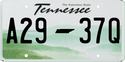 TN license plate A2937Q