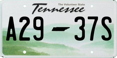 TN license plate A2937S