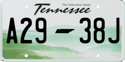 TN license plate A2938J