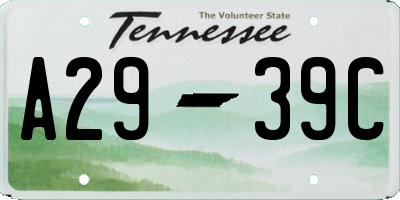 TN license plate A2939C