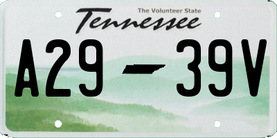 TN license plate A2939V