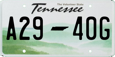 TN license plate A2940G