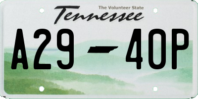TN license plate A2940P