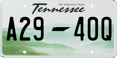 TN license plate A2940Q