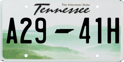 TN license plate A2941H