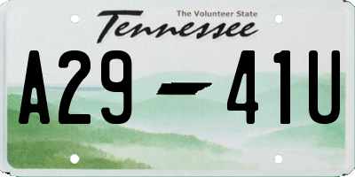 TN license plate A2941U