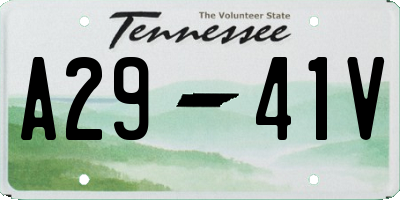 TN license plate A2941V