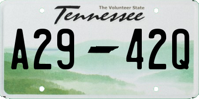 TN license plate A2942Q