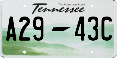 TN license plate A2943C