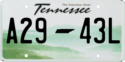 TN license plate A2943L