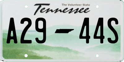 TN license plate A2944S