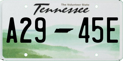 TN license plate A2945E