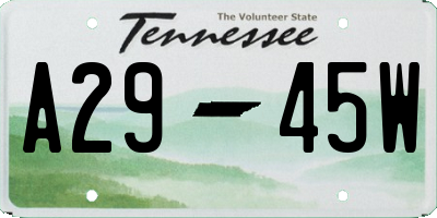 TN license plate A2945W