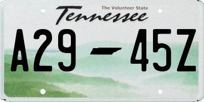 TN license plate A2945Z
