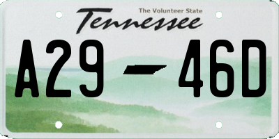 TN license plate A2946D