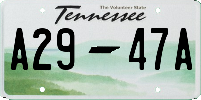 TN license plate A2947A