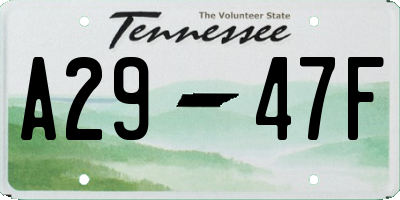 TN license plate A2947F
