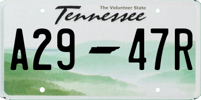 TN license plate A2947R