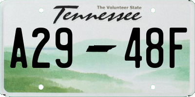 TN license plate A2948F