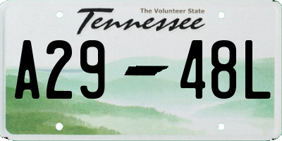 TN license plate A2948L