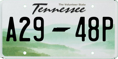 TN license plate A2948P
