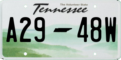 TN license plate A2948W