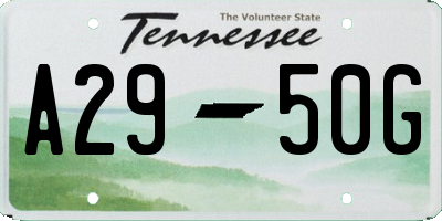 TN license plate A2950G
