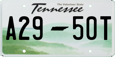 TN license plate A2950T