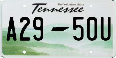 TN license plate A2950U