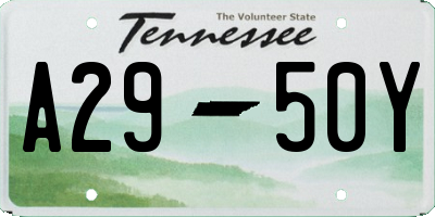 TN license plate A2950Y