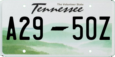 TN license plate A2950Z