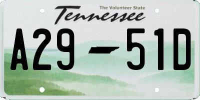 TN license plate A2951D