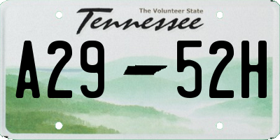 TN license plate A2952H
