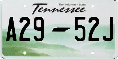 TN license plate A2952J