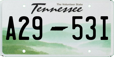 TN license plate A2953I