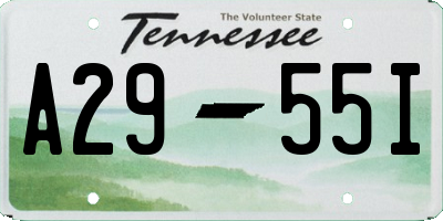 TN license plate A2955I
