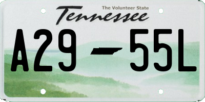 TN license plate A2955L