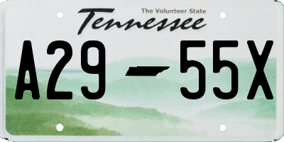 TN license plate A2955X