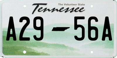 TN license plate A2956A