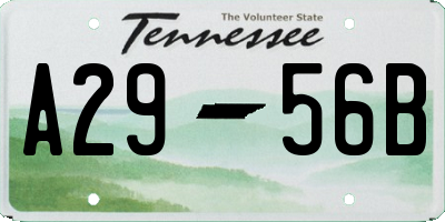 TN license plate A2956B