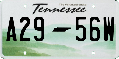 TN license plate A2956W