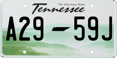 TN license plate A2959J