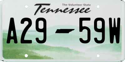 TN license plate A2959W