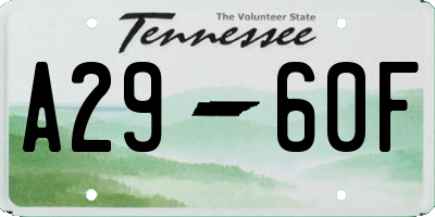 TN license plate A2960F