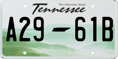 TN license plate A2961B