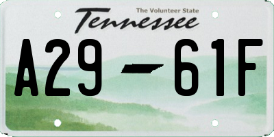 TN license plate A2961F