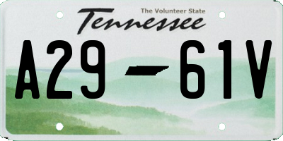 TN license plate A2961V